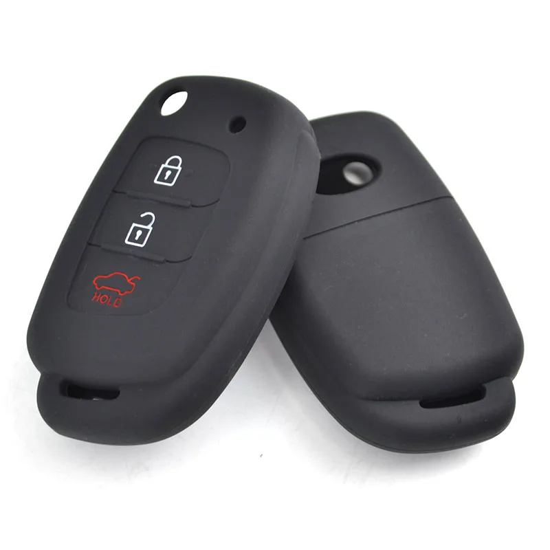 Silicone Key Case Cover For Hyundai Creta I20 Tucson Elantra Santa fe 2016 2017 2018 Keyless Fob Shell Skin Holder Protector