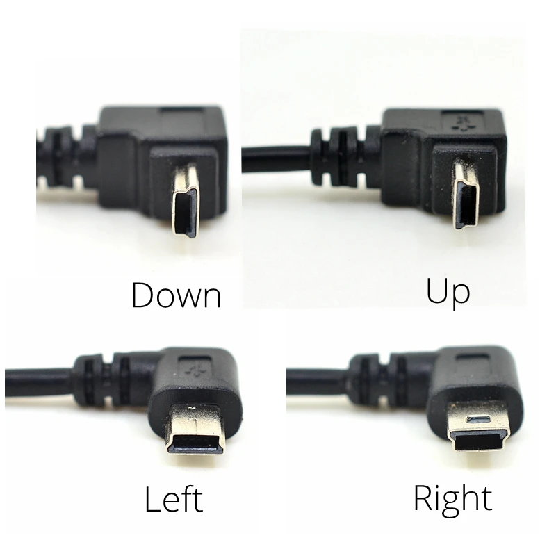 20CM 90 Degree Right & Left & Up & Down Angled Mini USB 2.0 5Pin Male to Female Extension cable Mini-usb for GPS Receiver