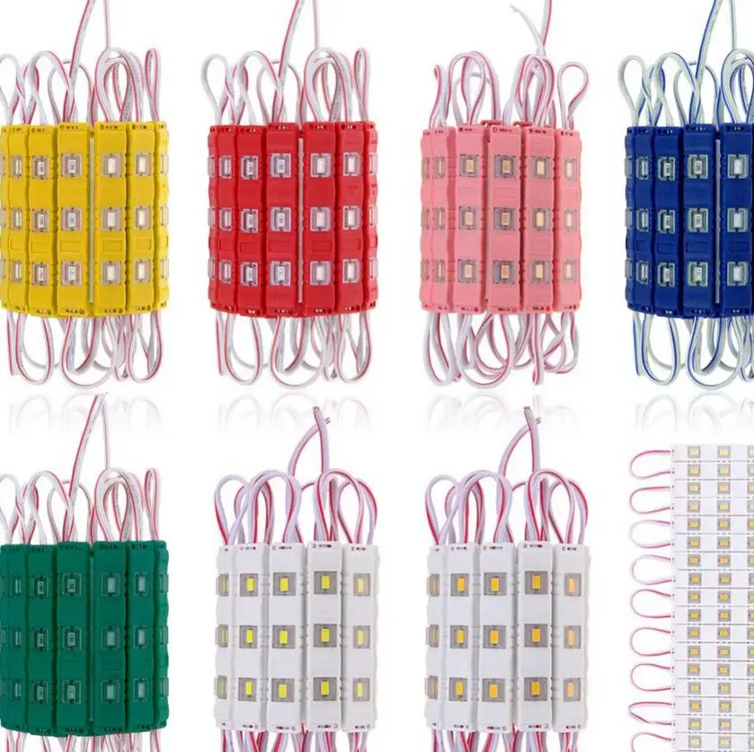 waterproof 5730 3LEDs Injection molding LED Module super bright led modules lighting red/green/blue/Yellow/Pink/Warm