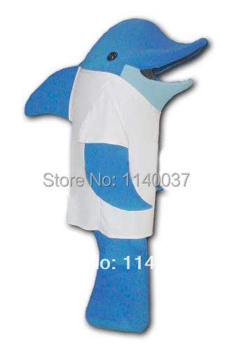 Maskottchen Professional Kunden Weiß Coate Blue Dolphin Maskottchen Kostüm Erwachsene Meer Tier Mascotte Outfit Anzug Karneval Kostüme