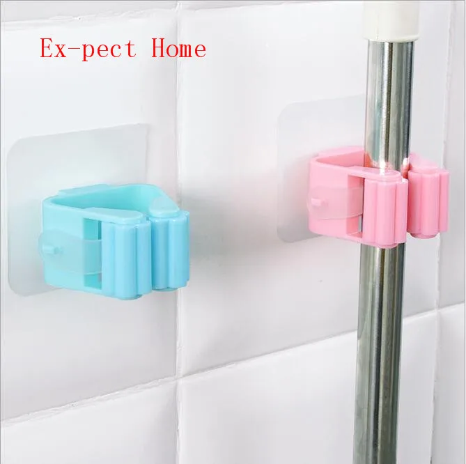 Home Organizer Clip Mop Hooks No Track Mop Holder Stoarge Rack Holer Bathroom Rack Hook Mop Hanger Storage Rack Kitchen Tools