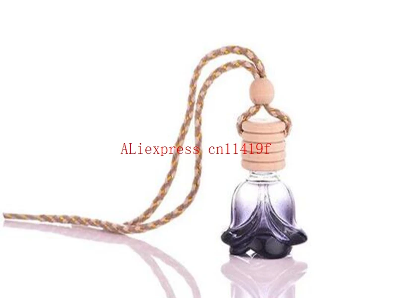 colorful 6ML crystal shape hanging car perfume glass bottle hanging decoration bottle car hanging accessories perfume bottle