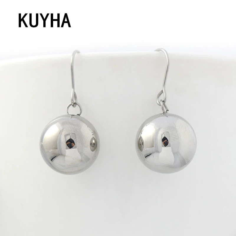 

Silver Color Round Ball Drop Earrings for Women Bridal Wedding Long Circle Dangle Earrings for Bridesmaid
