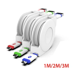 2m 3m USB Type C Retractable Cable For xiaomi 8 9 se max mix 3 2s cc9 redmi note 7 k20 pro pocophone F1 A2 Phone Charger CABLE