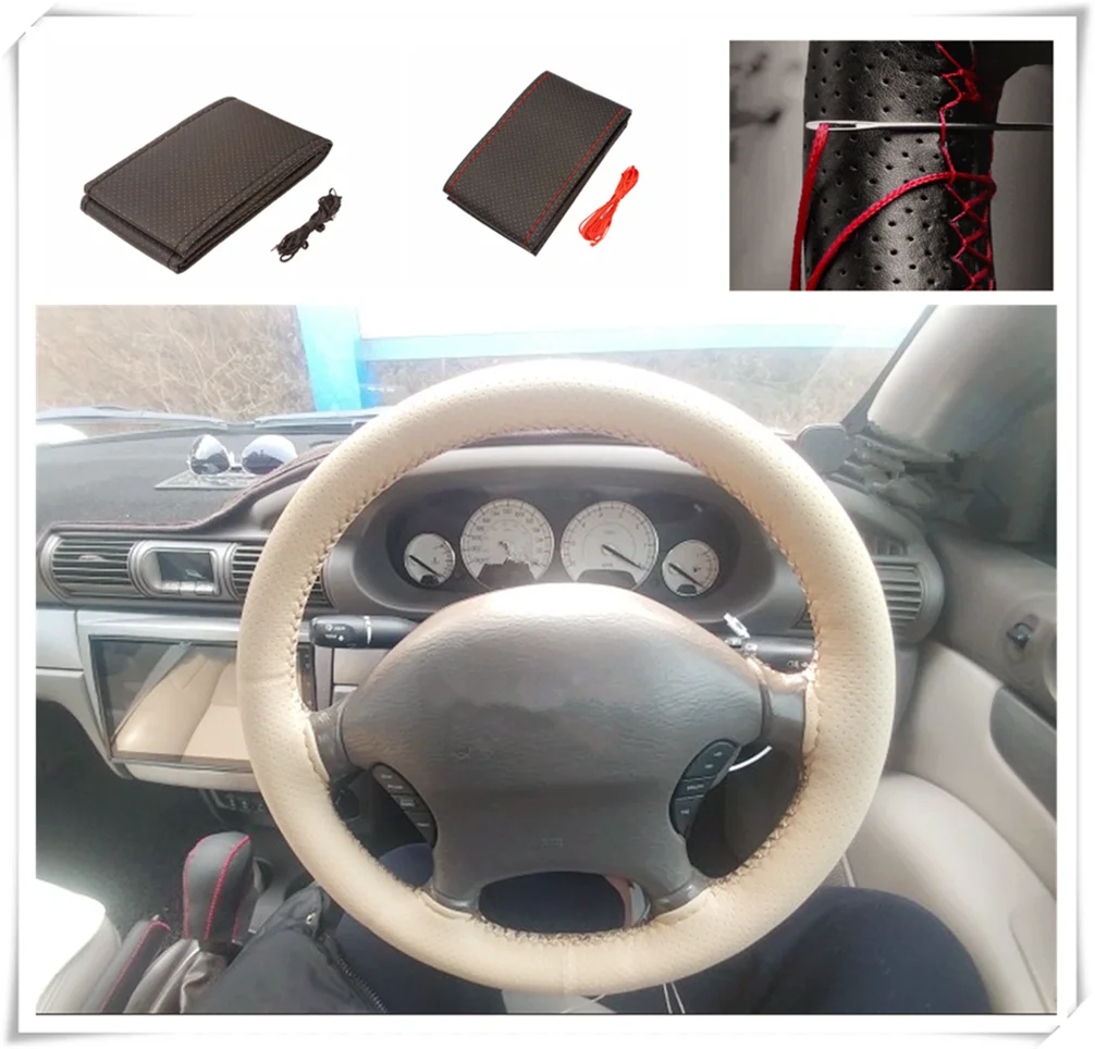 Car shape steering wheel cover knitting hand sewing auto parts for Honda Jade FCV Crider NSX-GT N-One GEAR FCEV