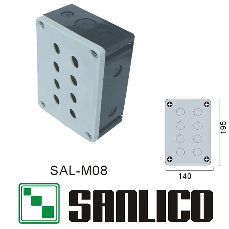 Waterproof Swicth Control Box Push Button Switch Station IP65 SAL XALB08 8 Holes Button Box