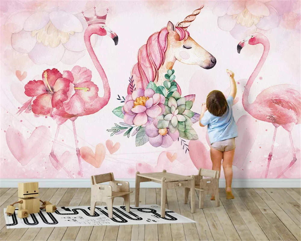 

beibehang Custom size three-dimensional papel de parede 3d wallpaper Nordic simple flamingo tropical leaves TV sofa background