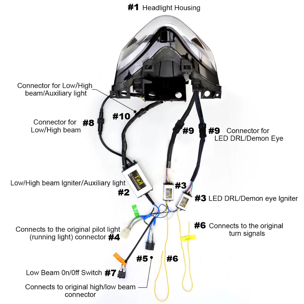 KT Full LED Headlight for Suzuki GW250 Inazuma 250 GSR250 2013+