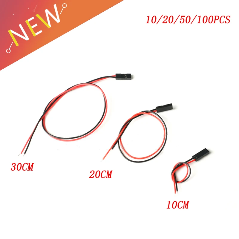 10pcs/lot 2PIN 2 Pin Female Jumper Connector Wire 2P Dupont Cable For 3D Printer 10CM/20CM/30CM Length