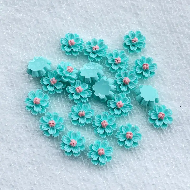 Abbellimenti di fiori Flatback per la creazione di biglietti Scrapbooking decorazioni di cabochon fai da te 12*13mm 50 pezzi-B526