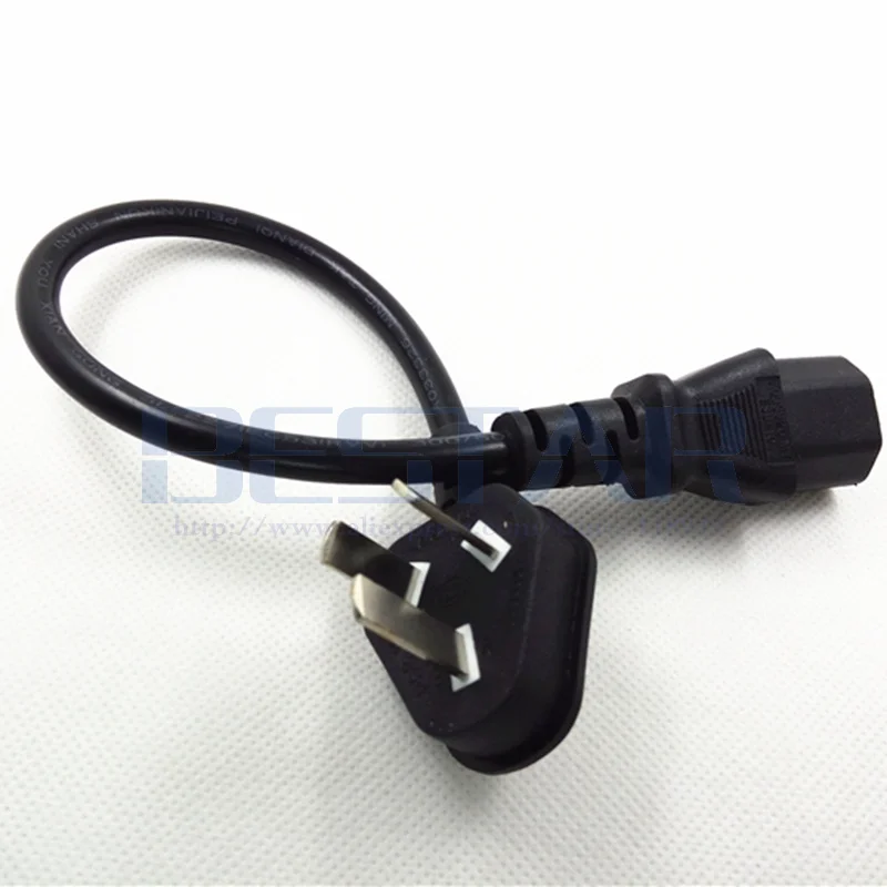 IEC 320 C13 AC Power cable Short Portable Cord 3 Pole Elbow Plug 20cm For Computers LED display Printer Rice cooker Monitor