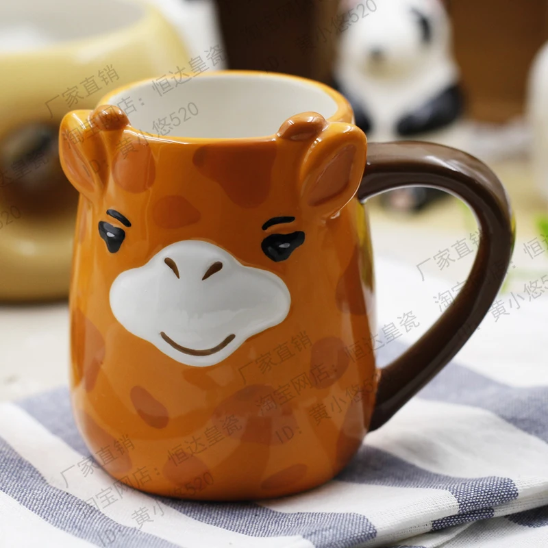 450ml 3D Hand Painted Unicorn Ceramic Milk Mug Creativity Cute Alpaca Coffee Cup With Handle Unicorn Gift Free Shipping