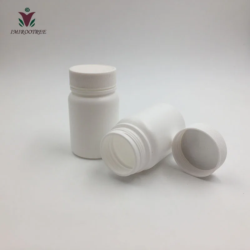 50+2sets 60cc HDPE Round Empty  Pharmaceutical Pill Container with Caps for Pharmaceutical Packaging, Plastic Capsule Bottle