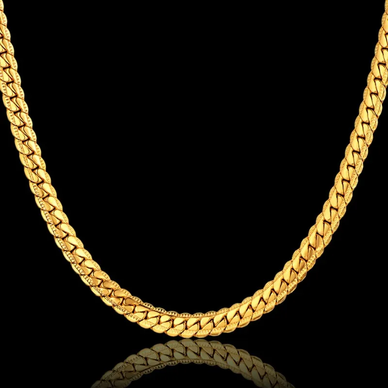 Brand Gold Color fashion Golden Snake Chain Necklace 2020 Chain Men Punk Jewelry Wholesale Gold Chains for Women Kpop Collares