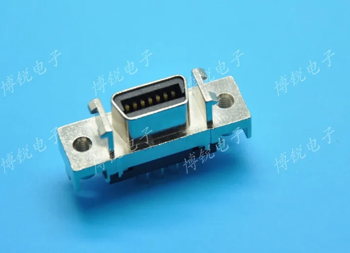 

High quality MDR connector 14P 180 degrees straight leg female groove weld plate type SCSI connector CN