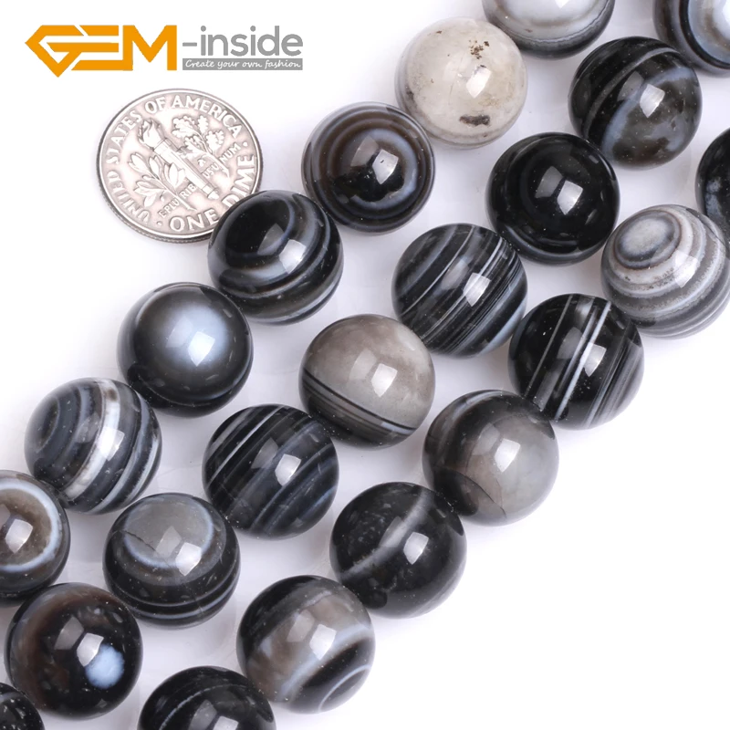 4MM-16MM Round Striped Tibetan Dzi Natural Sardonyx (Onyx) Agates Stone Beads For Jewelry Making Strand 15 Inches DIY GEM-inside