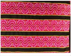 1yard Miao Hmong Embroidery Crochet Fabric Lace Trim 10cm Dress Collar Ribbon Tape Webbing Ethnic Tribal Thai Lao Boho Gypsy DIY