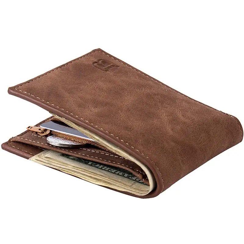 Hot sale New 1PCS High quality Fashion Mini Men's Luxury Business Wallet Card Holder Man Purse Coin Bag Zipper