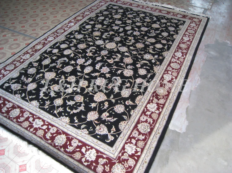 Free shipping 6'X9' 160 Line Hand-knotted  Wool and silk Oriental Persian carpet handmade carpet