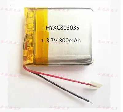 3.7V polymer lithium battery 803035 800MAH MP3 stereo camera recorder Rechargeable Li-ion Cell Rechargeable Li-ion Cell