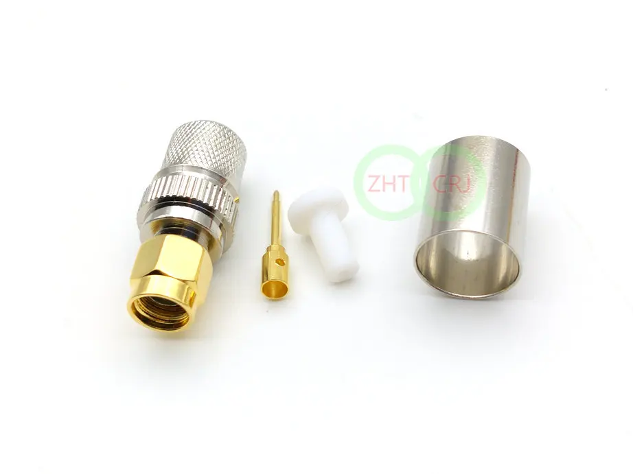 Imagem -02 - Cobre Sma Macho Plug Crimp Conector Rg8 Rg165 Rg213 Lmr400 Adaptador de Cabo rf 100 Peças