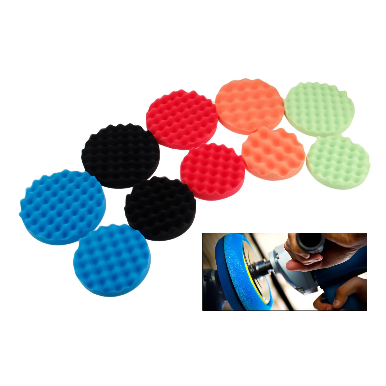 DRELD 5Pcs/set 6/7 Inch Polishing Buffing Waxing Pad Kit for Car Polisher Buffer Wheel Kit Hand Power Tool Accessories 150/180mm