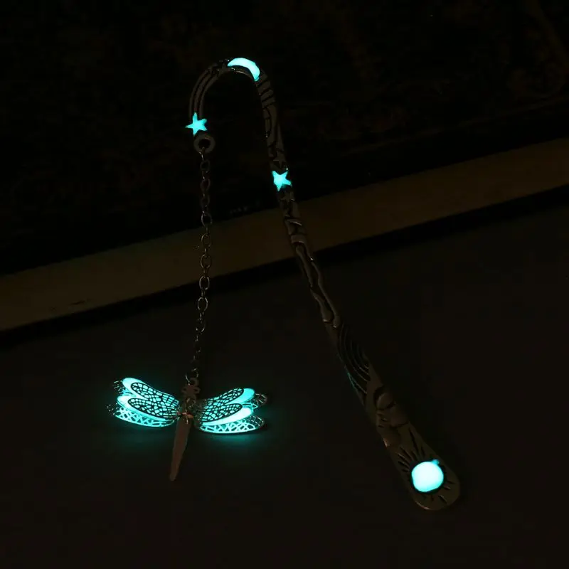 Glow In The Dark Luminous Book Marker for Creative Dragonfly Bookmark Label Scho