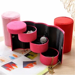 Multifunction 3 Layers Jewelry Flannel Storage Box Accessories For Necklace Jewelry Earring Makeup Organizer Container Box