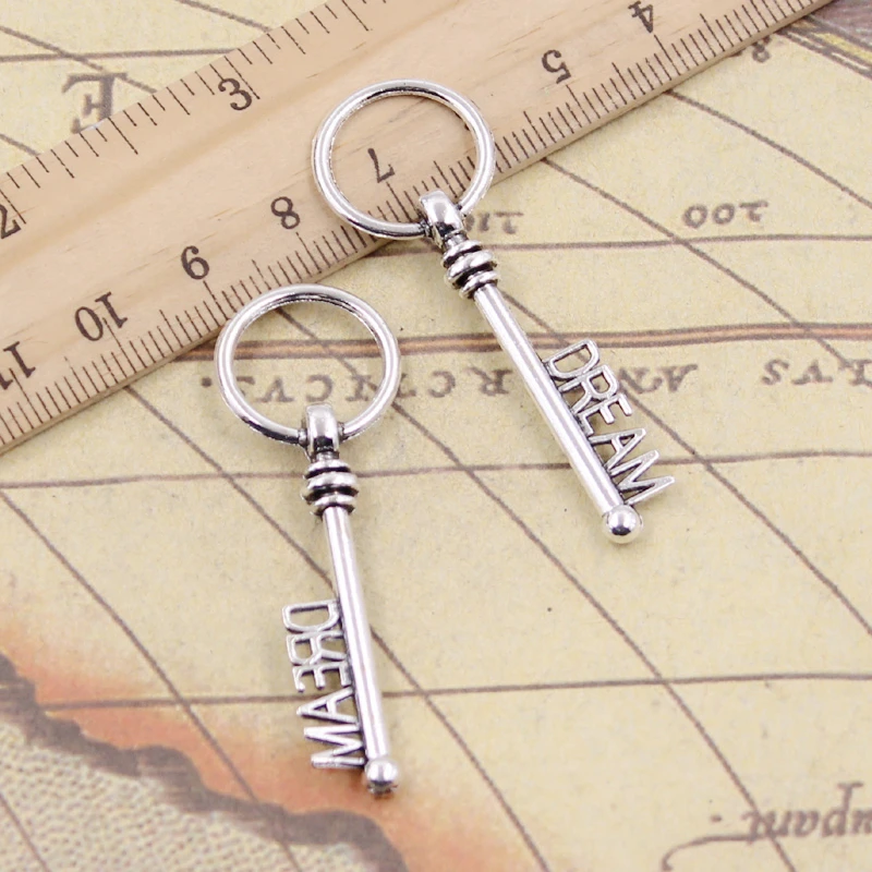 10 sztuk Charms szkielet klucz sen 51x17mm tybetański brąz srebrny kolor zawieszki antyczne tworzenia biżuterii DIY Handmade Craft