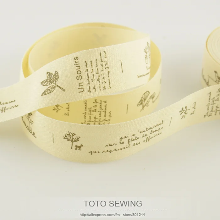 2.5CM mini.order is $5 (mix order) TOTO SEWING accessory flower plant label Zakka cotton ribbons width sawing tape free shipping