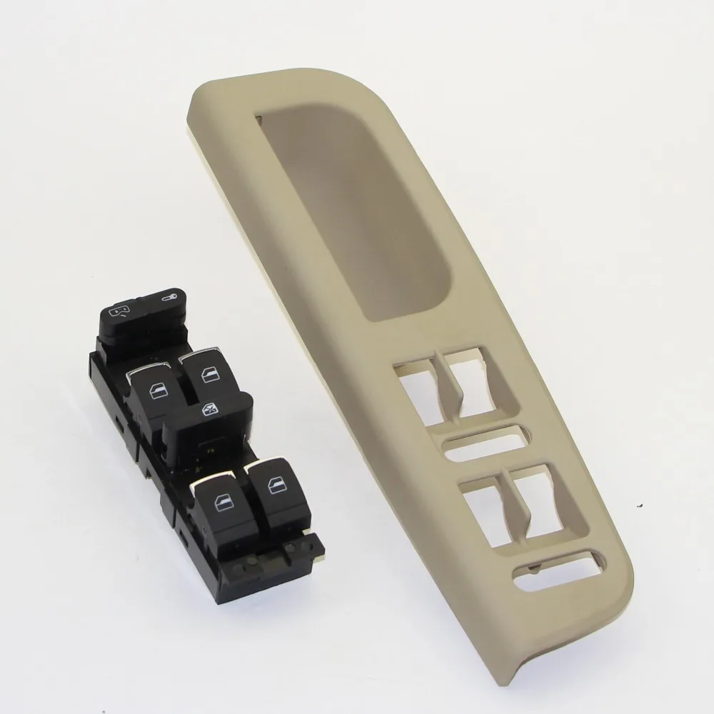 Window Chrome Beige Master Switch Button Bracket Frame Box For VW Golf MK4 Jetta MK4 Bora Passat B5 3B1 867 171E 3BD 959 857