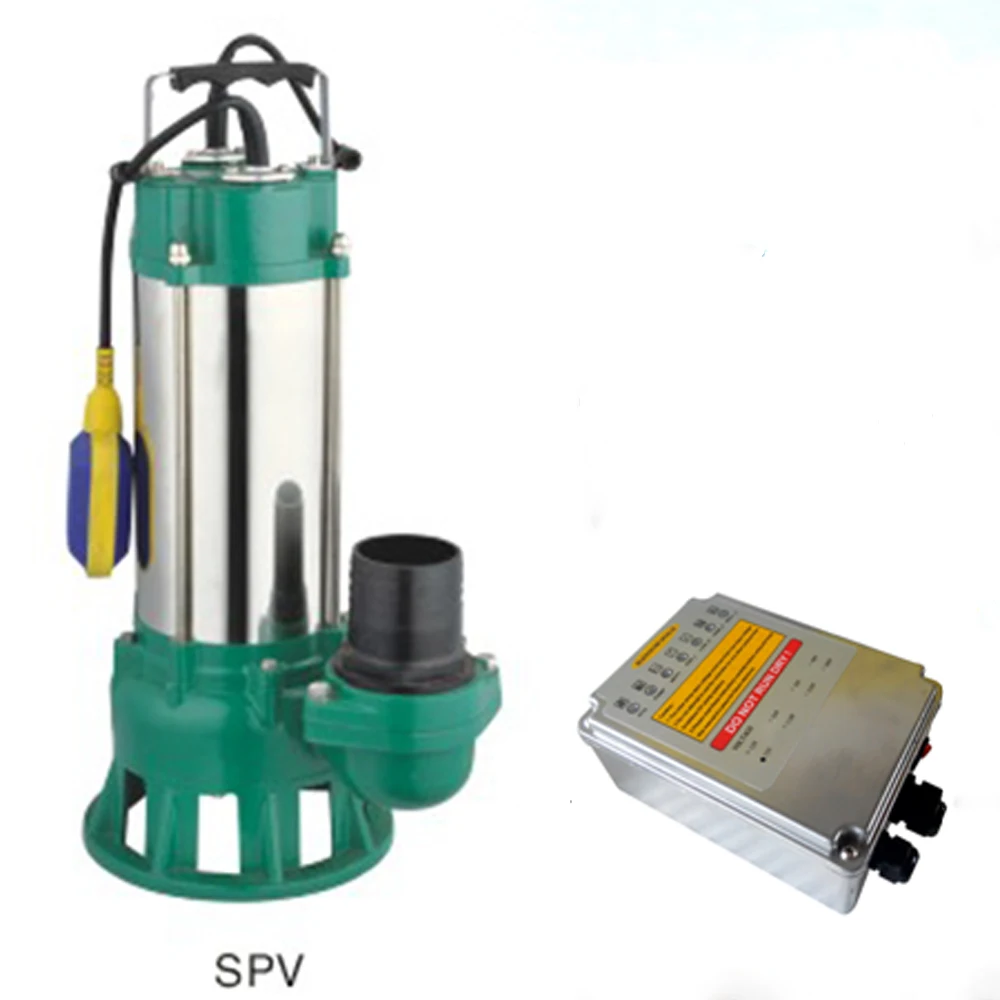 Free Shipping Solar Powered Submersible Sewage Irrigation Pump With Free MPPT Controller SPV9/27-D48/750