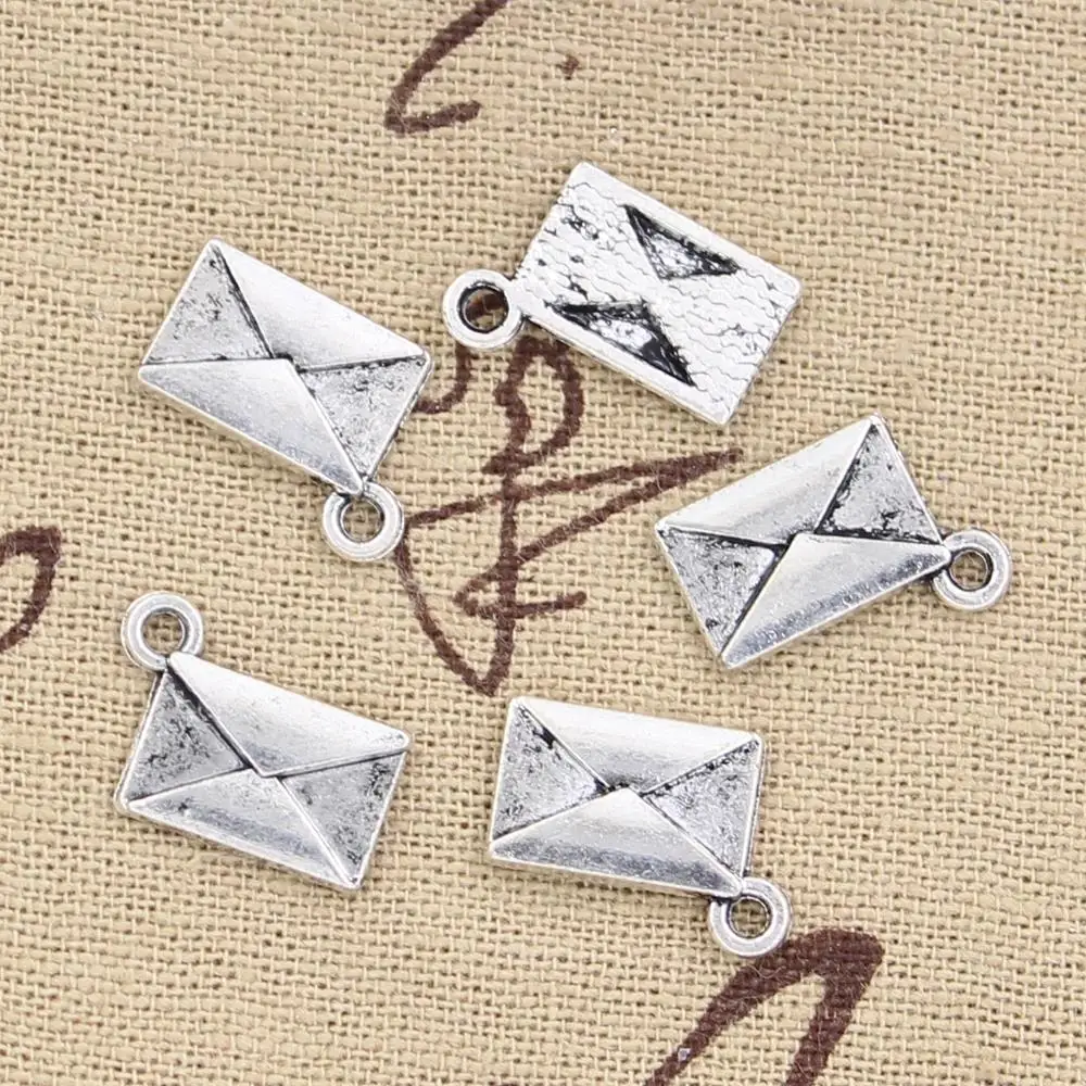 15pcs Charms Letter Envelope 15x11mm Antique Making Pendant fit,Vintage Tibetan Silver color,DIY Handmade Jewelry