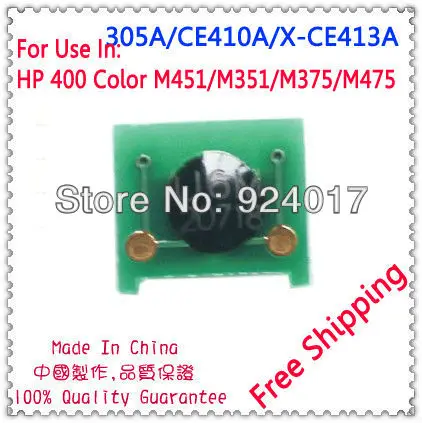 

Toner Chip For HP 300 400 M351 M375 M451 M475 Printer,305A 305X CE410A CE410X CE411A CE412A CE413A 351 375 Toner Cartridge Chip