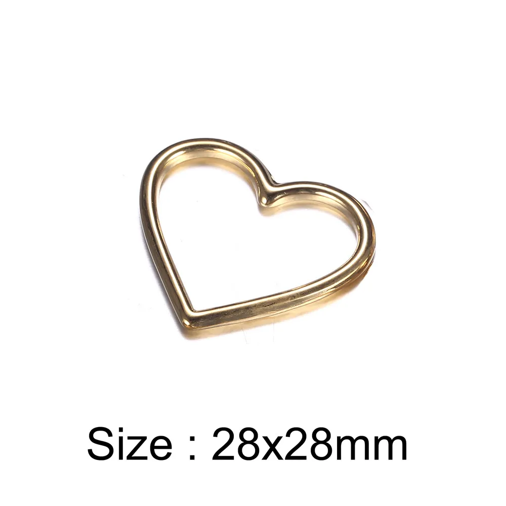 5PCS/lots Hollow Design Stainless Steel Heart Charms Accessories Heart Pendant for Jewelry DIY Making Findings