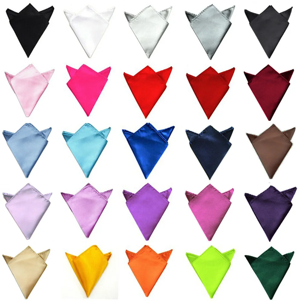 

Mens Solid Color Satin Wedding Party High Quality Classic Hanky Pocket Square Handkerchief BWTYY0505