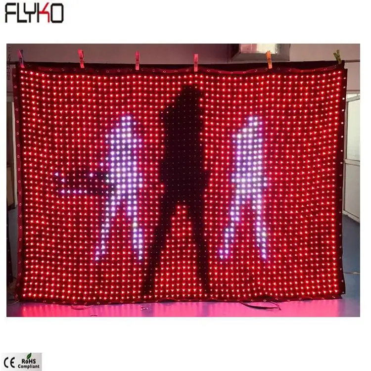 Flyko concert backdrops stage fashion foldable P50mm 2x3m led video curtain Wedding Backdrop Stage Covers