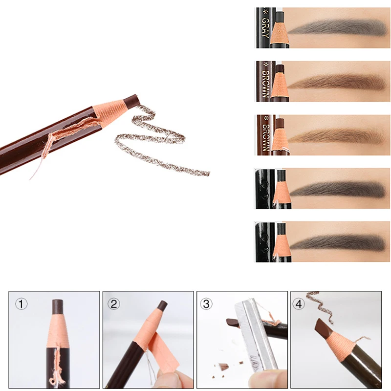 3 Pcs Eyebrow Pencil Waterproof Tattoo Pen Soft Coloured Long Lasting Natural Makeup Product Cosmetics Cheap Brand Wholesale