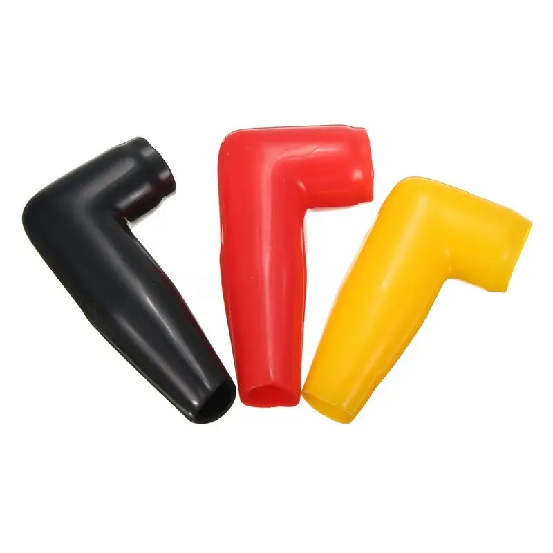 6pc Electric Guard Motor Winch Cable Terminal Boot Rubber Cover Black+Red+Yellow