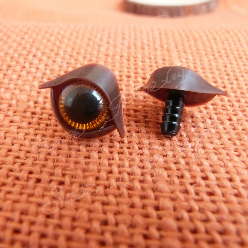 40 stücke --- 12mm spielzeug augen mit braun farbe augenlid mit waschmaschine für puppe acessories