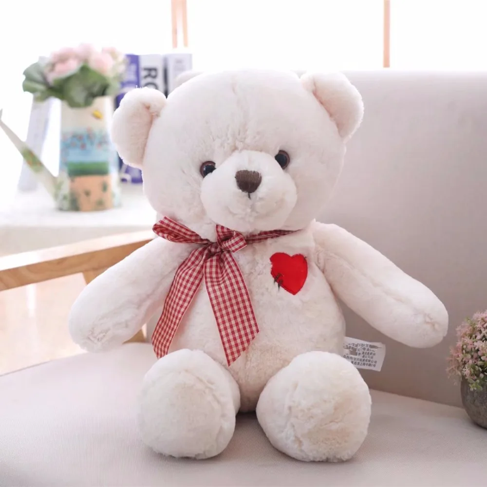 1pc 35/50cm Lovely Teddy Bear Plush Toys Stuffed Cute Bear with Heart Doll Girls Valentine\'s Gift Kids Baby Christmas Brinquedos