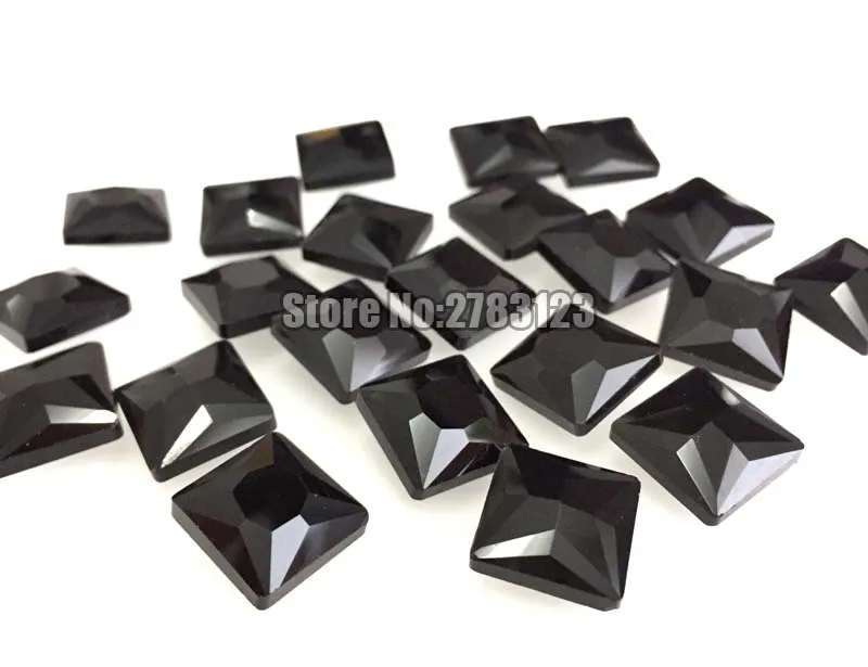 Balck Square shape pointback loose rhinestones,nail airt Mobile decoration DIY Clothing accessories 50pcs/pack SWZP002