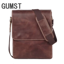 GUMST Retro del Cuoio Genuino Della Pelle Bovina Crazy Horse Sacchetto del Messaggero Della Spalla Crossbody iPad Valigetta Portafoglio Borsa a Tracolla della Borsa