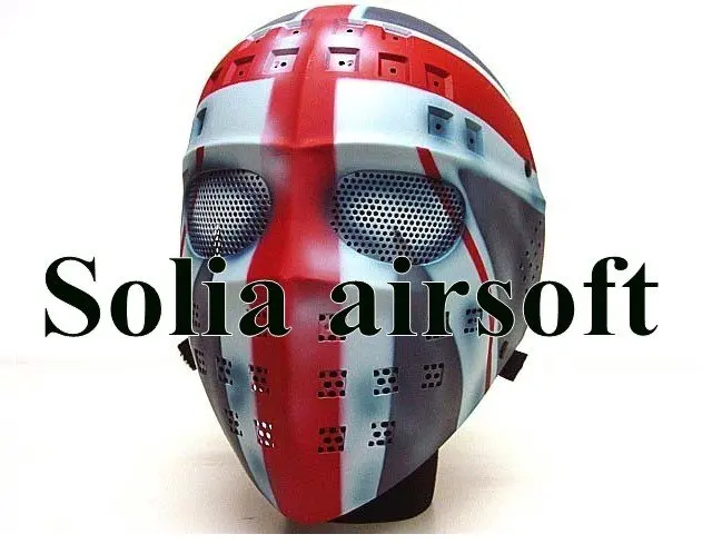 Full Face Hockey Type Airsoft Mesh Goggle Hunting Outdoor Mask UK Flag