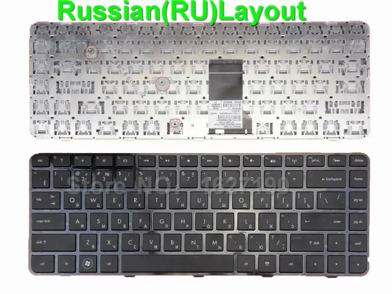 

New RU Russian Keyboard for HP Pavilion DM4-1000 DV5-2000 Series BLACK FRAME BLACK For Backlit version RU Laptop Keyboards