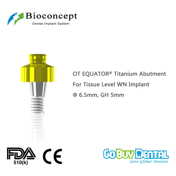 

OT EQUATOR Titanium Abutment, D6.5mm, GH 5mm, for Straumann Tissue Level WN Implant(034250-1)