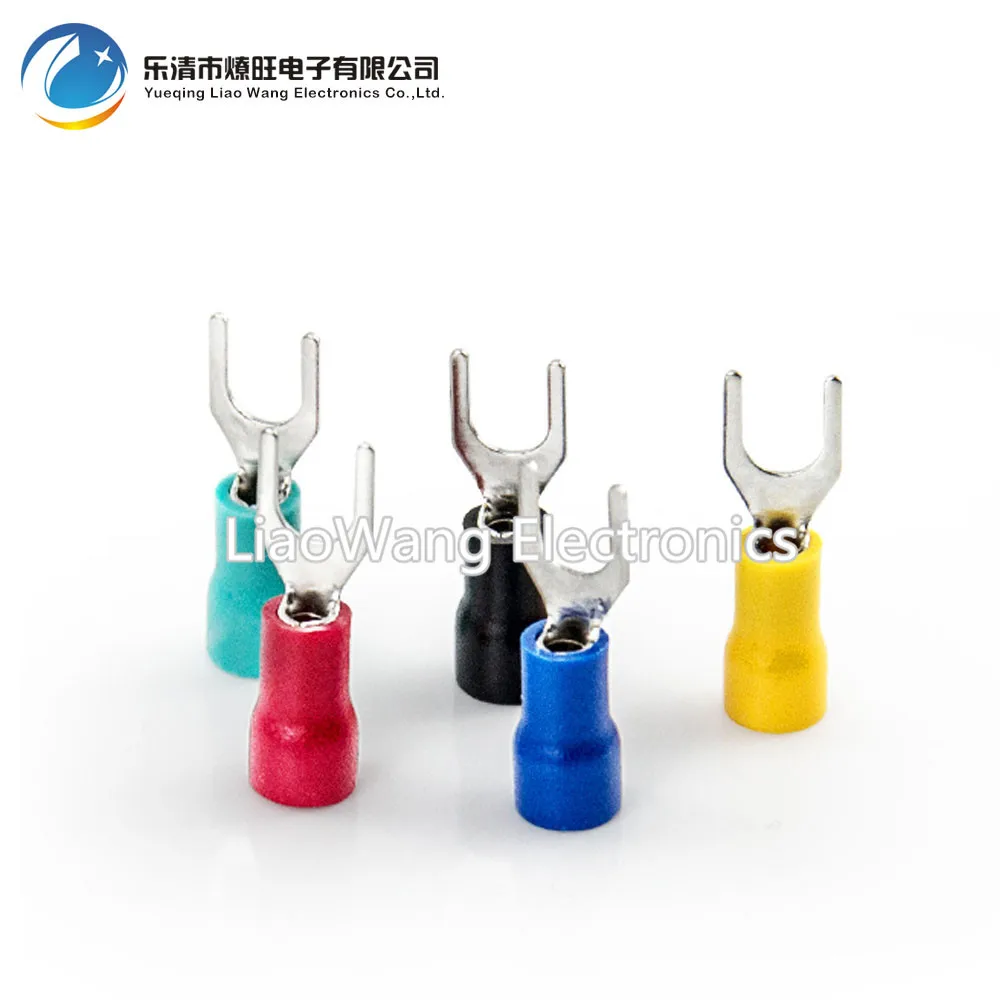 100PCS/LOT SV1.25-3.2/3.5/3.7/4/5/6/8 Cold pressing end head fork-shaped insulated end head u-shaped end head