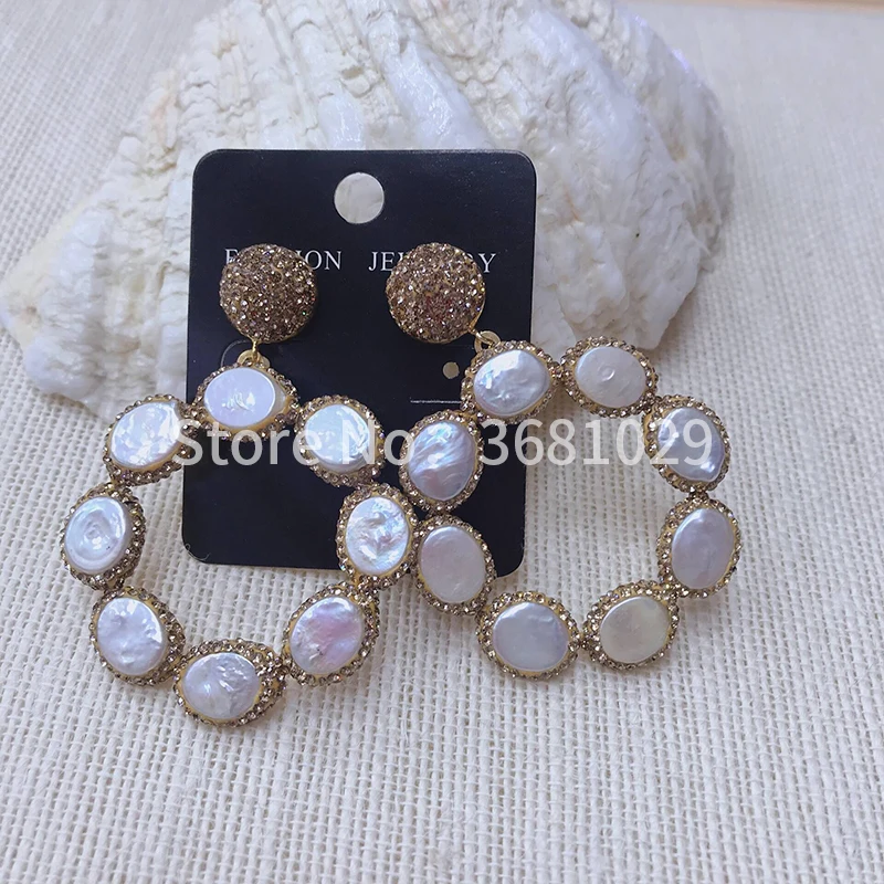 

Natural pearl earring set European and American style simple and simple style, together with accessories