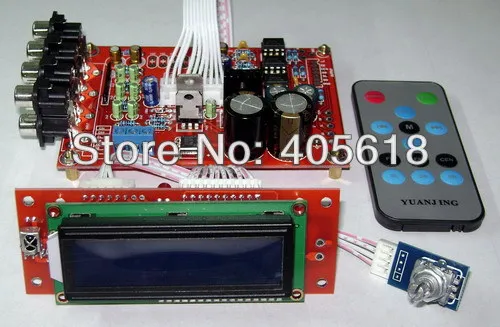 

Free Shipping 6 Way M62446 5.1 Channel Volume Remote Control Preamplifier Kit for dc motor use