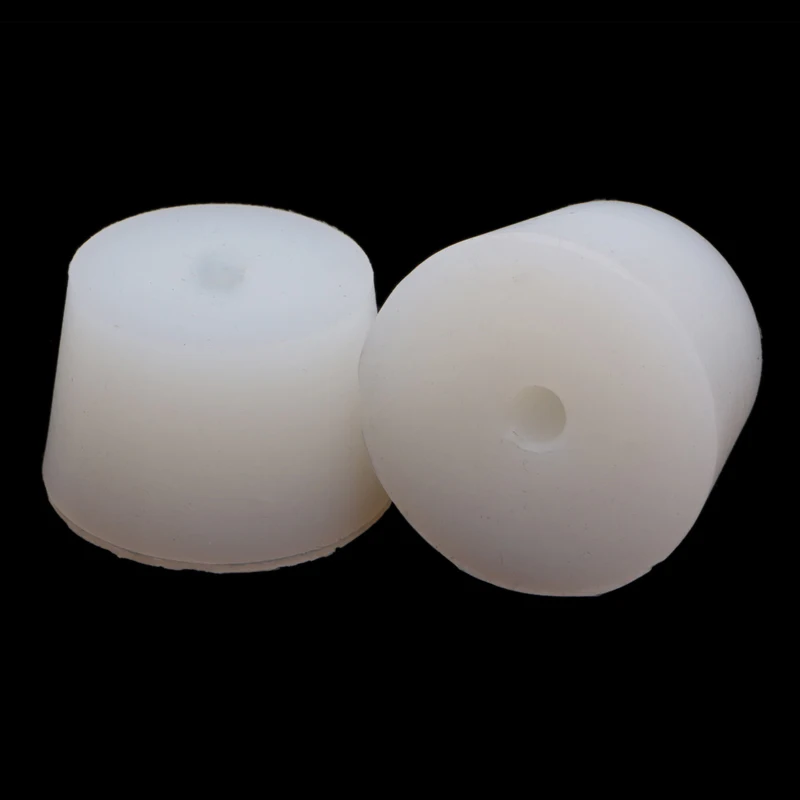 2 Pcs  White Silicone Rubber Plug Stopper With Hole Airlock Bubbler Valve Wine Brew